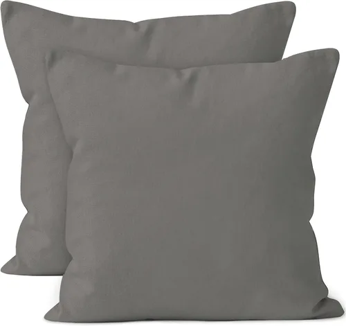 Vista 40 de Encasa XO Juego de 2 fundas de almohada de 12 x 12 pulgadas, color beige, sin rellenos, fundas de almohada de algodón para sala de estar, cama