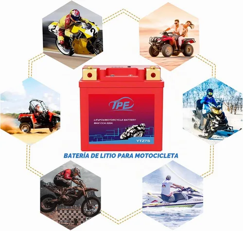 Vista 4 de TPE Batería de litio para motocicleta YTZ7S-BS 12V 4Ah 320CCA Batería para deportes de motor para ATV, moto de agua, scooter, PWC y más