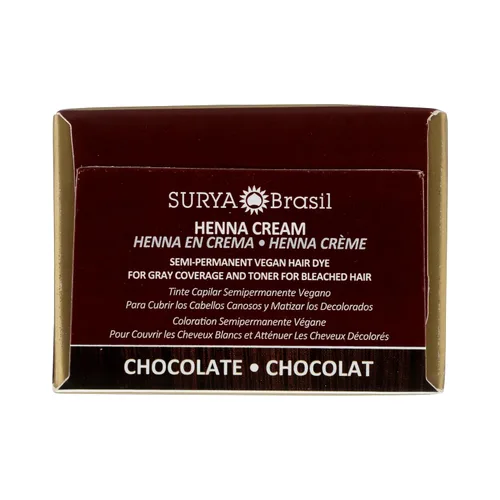 Vista 7 de Surya Brasil Henna Cream Chocolate - 94% de ingredientes naturales, vegano, libre de crueldad, ecológico, color de cabello semipermanente