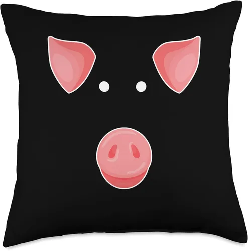 Vista 5 de Funny Mini Pig Face Miniature Pig Owner Gift Funny Mini Face Almohada para dueño de cerdos en miniatura, 16 x 16, multicolor