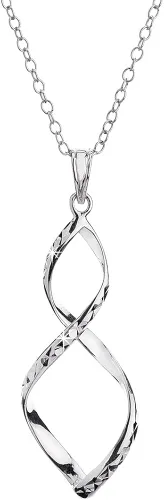 Vista 4 de Figura 8 con pendientes de gota y collar con colgante de corte de diamante, Metal