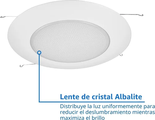 Vista 4 de NICOR Lighting Moldura de Ducha Empotrada Blanca de 6 Pulgadas con Lente Albalite (17505)