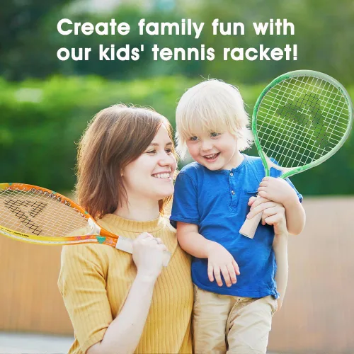 Vista 6 de AMA SPORT Raqueta de tenis para niños pequeños, kit de iniciación de raqueta de tenis de 17 a 25 pulgadas para niñas y niños con bolsa de nailon