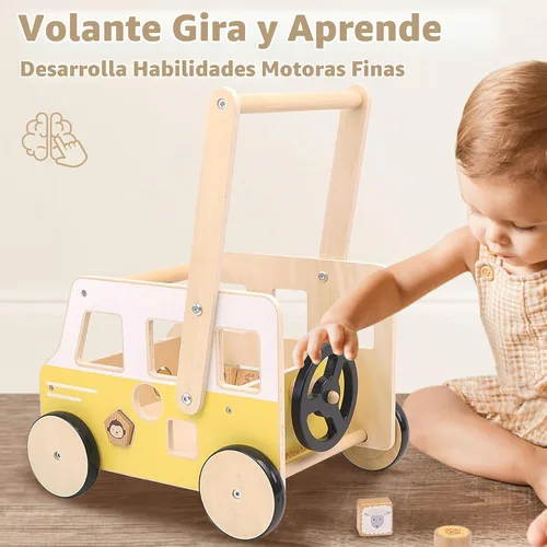 Vista 3 de Pillowhale Andador de madera para bebés, regalos de primer cumpleaños