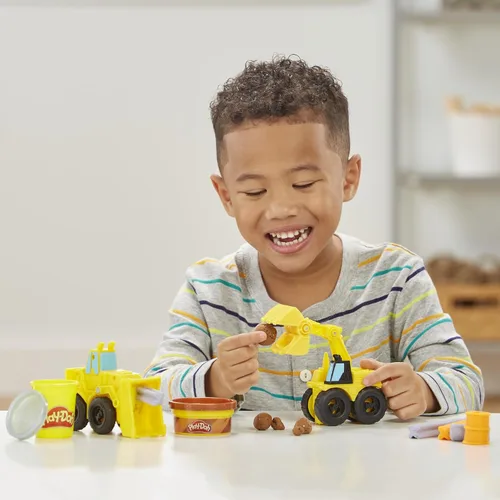 Vista 5 de Play-Doh Juego de camiones de construcción de excavadora y cargador