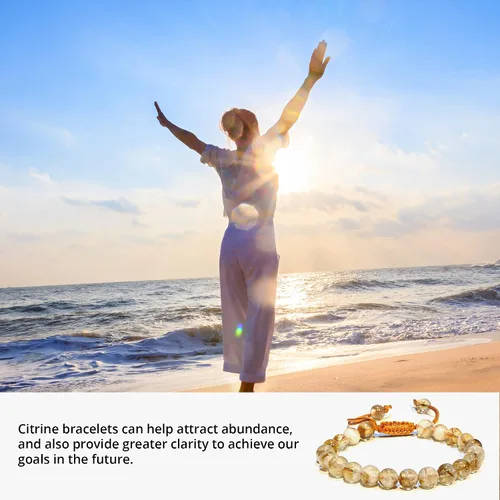 Vista 139 de Adjustable Crystal Bracelet – Gemstone Bead Bracelet with Adjustable Macrame String – Chic Gemstone Bracelet for Men and Women – 8mm Round Healing