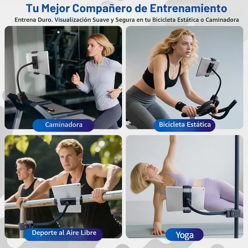 Vista 2 de ROCKFREE Soporte para tableta con abrazadera para cinta de correr