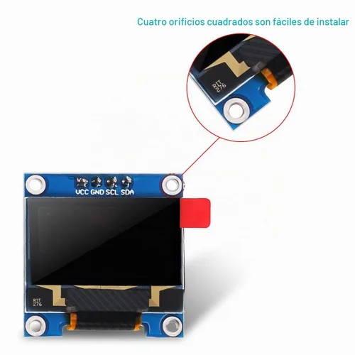 Vista 4 de 6 piezas 0,96 pulgadas módulo de pantalla OLED 128 x 64 I2C pantalla 0,96 pulgadas 12864 módulo OLED azul módulo de pantalla OLED IIC serie