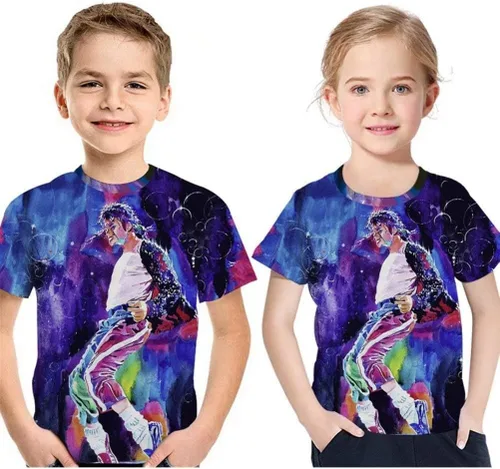 Vista 5 de Camiseta de manga corta con estampado 3D para niños y niñas