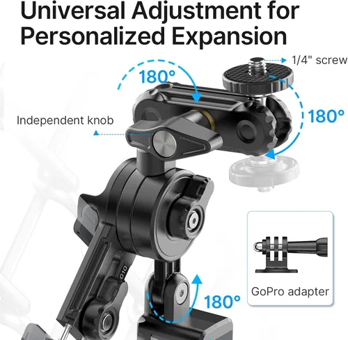 Vista 4 de jusmo CM010 Kit de montaje de valla para teléfono celular Game Changer para GoPro, iPhone, AKASO, DJI Osmo Action, Insta360, Mevo Start