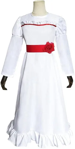 Vista 2 de BICOPU Vestido blanco aterrador de Halloween para niñas, vestidos casuales de princesa para niña