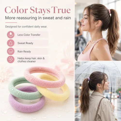 Vista 7 de Paquete de 100 ligas para el cabello, 12 colores, diseño sin costuras, fuerte elasticidad, no se cae, se desliza suavemente sin enredos