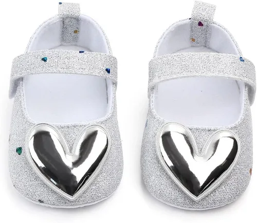 Vista 4 de SABATUTU Vestido de novia de princesa para bebés y niñas, zapatos planos Mary Jane, suela suave, zapatos ligeros y brillantes