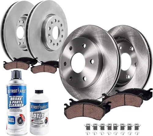 Vista 13 de Detroit Axle - Kit de frenos para 2005-2010 Scion TC Rotores de freno de disco delantero y trasero pastillas de freno de cerámica con hardware 2006