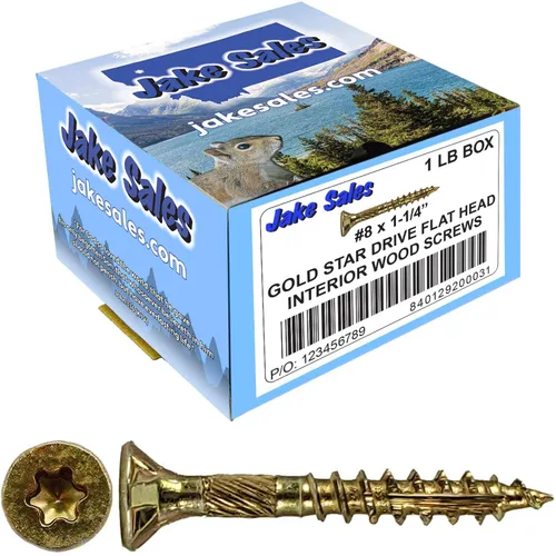 Vista 248 de 8 x 1 revestimiento exterior recubierto de bronce, tornillo de madera multiusos compatible con ACQ, cabeza plana Torx/Star Drive de 1 libra, 288