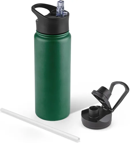 Vista 13 de Botella de agua aislada de 64 onzas con tapas de pajita y boquilla, jarra de agua de acero inoxidable de medio galón con mango de paracord, vacío