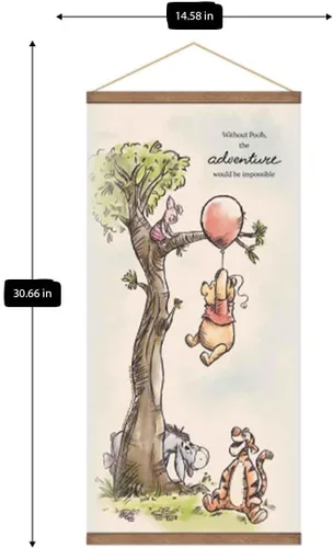 Vista 6 de Open Road Brands Disney Winnie the Pooh Adventure - Cartel colgante de lona - Fun Pooh and Friends Decoración de pared para el hogar