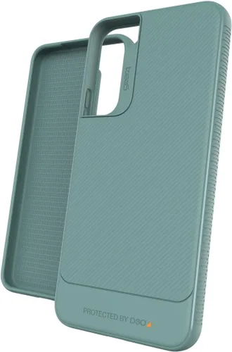 Vista 13 de ZAGG Gear4 Milan - Funda azul Aurora - que destaca el material de protección D3O para Samsung Galaxy S22