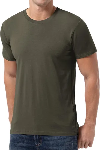 Vista 7 de QUALFORT Camiseta básica casual de manga corta para hombre, ultra suave, ligera y fresca