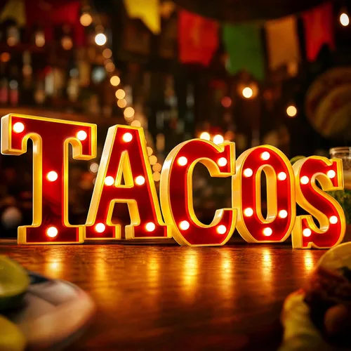 Vista 11 de Aurelema Casino 6.3" Letras de cartel de noche de cine para fiestas, cartel de luz de marquesina alimentado por batería, luces LED de letras