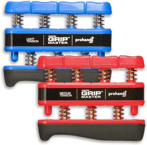 Vista 20 de Prohands Gripmaster - Ejercitador de mano (fortalecedor de agarre de mano), con resorte, sistema de pistón de dedos, aislamiento y ejercicio de cada
