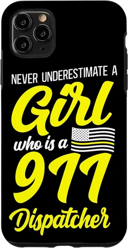 Vista 13 de 911 Dispatcher Thin Gold Yellow Line Girl Female Never Case for iPhone 16