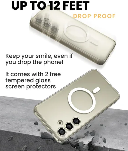 Vista 7 de CaseBorne Slim Series - Funda compatible con Samsung Galaxy S24 Plus, combo 3 en 1, cubierta magnética híbrida ultra transparente, con protector