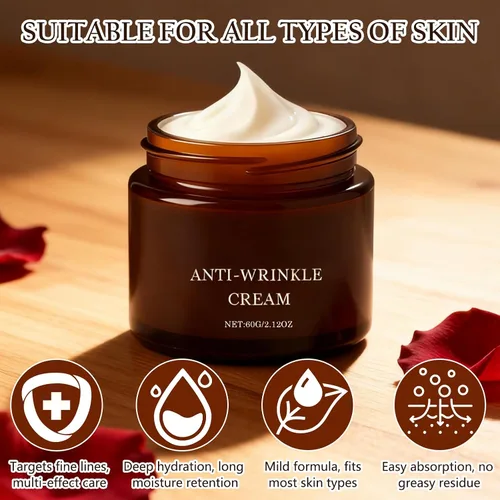 Vista 3 de Crema antiarrugas con retinol, reafirma y levanta la piel, mejora las líneas finas, restaura la elasticidad, hidratación profunda para todo
