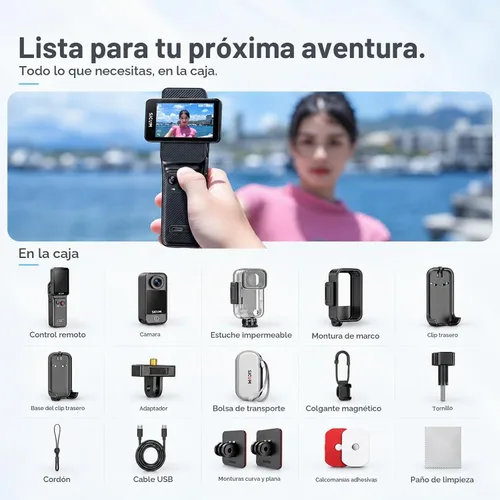 Vista 10 de SJCAM Cámara de vlogging C400 PRO 4K con micrófono inalámbrico, cámara de vlog de tarjeta de 128 GB, sensor ultra claro de 1/1.8 pulgadas, cámara