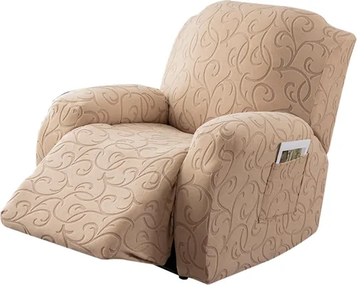 Vista 23 de Funda para Sillón Reclinable de 4 Piezas Elástica, Funda Deslizable de Sofá, Cubierta de Sofá para Sofá Reclinable de 1 Asiento, Protector