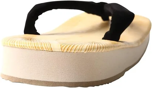 Vista 4 de Edoten Negro Setta Japanese Tatami Zouri Sandalias, Negro
