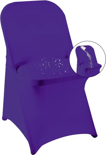 Vista 13 de magalo Paquete de 12 fundas para sillas plegables de elastano negro, impermeables, elásticas, para bodas, fiestas, banquetes de comedor y otros