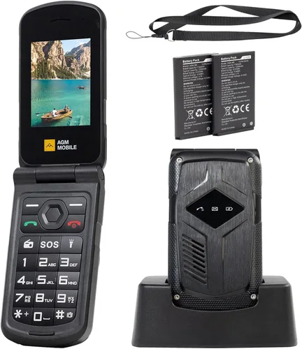 Vista 8 de AGM M10 - Teléfono con tapa resistente para T-Mobile, 4G LTE Dual SIM, IP69K impermeable Large Tactile Buttons, Bold Fonts, Predictive Text