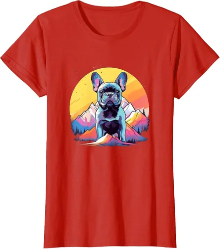 Vista 53 de French Bulldog Dog Men Women Kids T-Shirt Asphalt Grey
