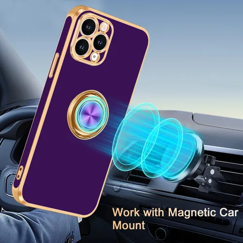 Vista 6 de Fingic Funda para iPhone 11 Pro [con soporte de anillo de 360°] [Soporte magnético para automóvil] Funda de teléfono con soporte magnético