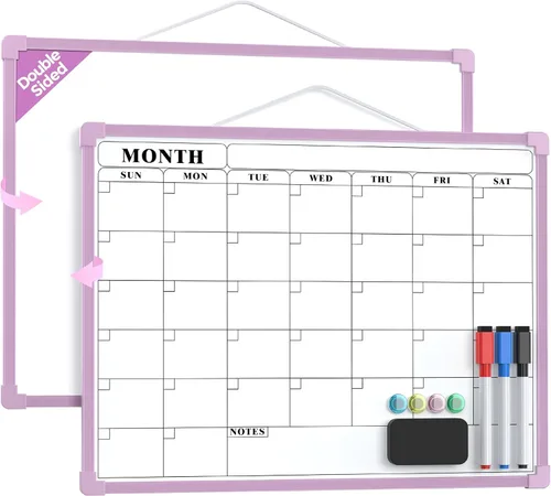 Vista 9 de MaxGear - Calendario mensual de borrado en seco para pared, 16 x 12 Negro