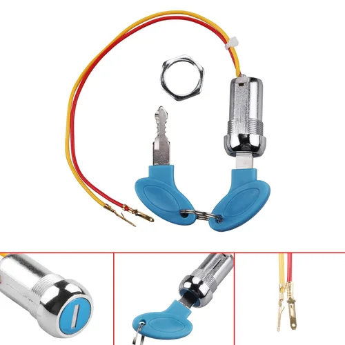 Vista 3 de Paquete de 2 interruptores de encendido de 2 cables, interruptor de arranque con 4 teclas de encendido y apagado para scooter eléctrico, ATV