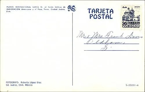 Vista 2 de Puente Internacional Sante Fe El Paso, Texas TX Original Vintage Postal