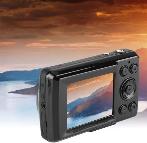 Vista 3 de Cámara digital para niños, video 720P de 2.4 pulgadas, pantalla LCD de 4X, zoom digital de 16 MP, videocámara compacta con luz de relleno y soporte