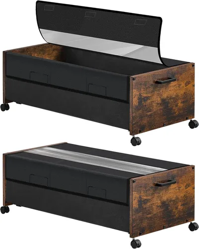 Vista 8 de FOUCSSOMEI Almacenamiento debajo de la cama con ruedas, contenedores de almacenamiento debajo de la cama, cajones debajo de la cama con marco