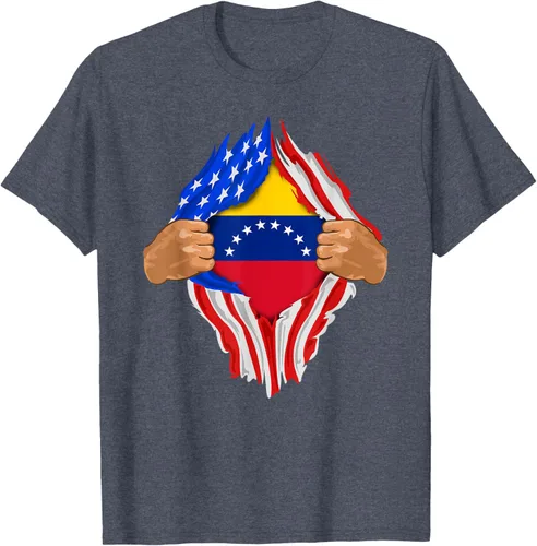 Vista 40 de Camiseta Venezuelan Blood Inside Me Regalo de la bandera de Venezuela, Blanco