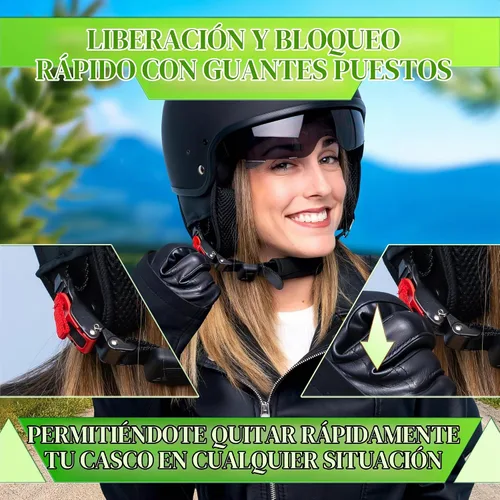 Vista 6 de Kit de hebilla de liberación rápida para casco de motocicleta, correas de hasta 0.77 pulgadas