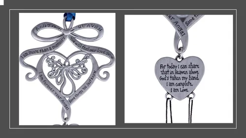 Vista 7 de Mooney Tunco, memorial con llamador de ángel "A Gift from Heaven" Engraved Pewter Wind Chime in Gift Box with Poem for Funeral Sympathy Gift or to