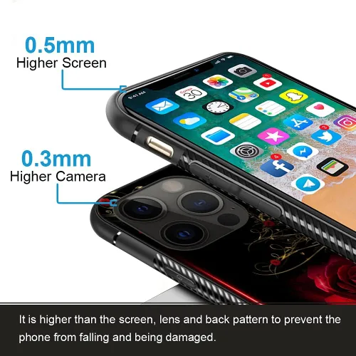 Vista 3 de ZHEGAILIAN Funda compatible con iPhone 11 Pro Max, diseño de patrón de policarbonato duro, funda protectora de TPU suave antideslizante para iPhone