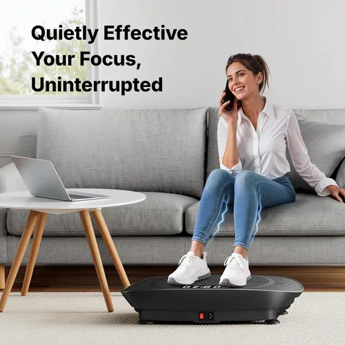 Vista 8 de MERACH Vibration Plate Exercise Machine, Curved Vibration Plate for Lymphatic Drainage Weight Loss, Vibrating Plate with Real-Time Calorie Tracking