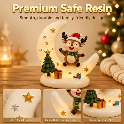 Vista 3 de Luces nocturnas de Navidad, 2027 nueva figura de luna de Papá Noel con luz Muñeco de nieve