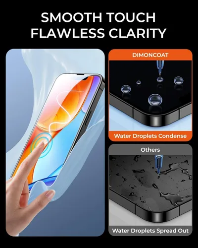 Vista 5 de DIMONCOAT Paquete de 4 protectores de pantalla de privacidad compatibles con iPhone 13 [Kit de alineación automática] [Protección militar 10X]