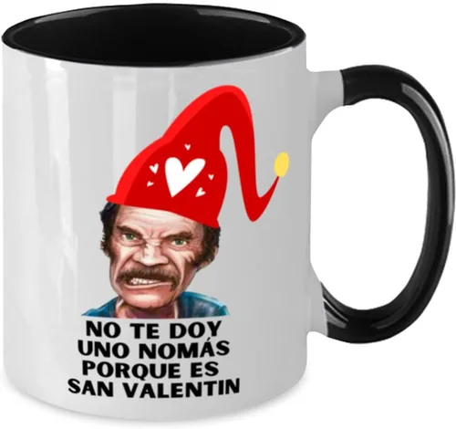 Vista 2 de Regalo para san valentín taza de café 2 colores negro y blanco no te doy una nomas