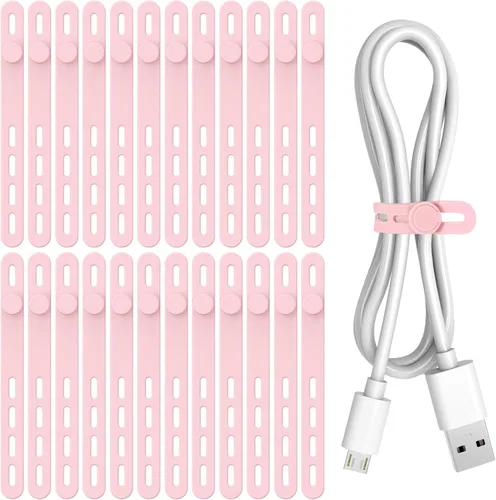 Vista 15 de Donruby 30 bridas de silicona para cables, correas organizadoras de cables Verde claro
