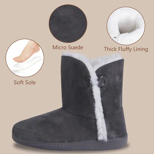 Vista 4 de Home Slipper Pantuflas de invierno cálidas de espuma viscoelástica para mujer